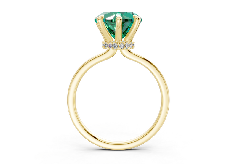 Seraphina Emerald Gemstone Solitaire Heart Cut 1.8mm Engagement Ring