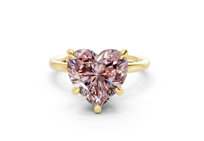 Seraphina Pink Diamond Solitaire Heart Cut 1.8mm Engagement Ring