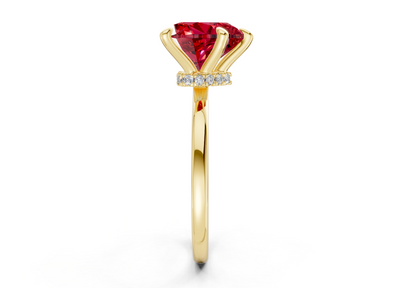Seraphina Ruby Gemstone Solitaire Heart Cut 1.8mm Engagement Ring