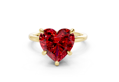 Seraphina Ruby Gemstone Solitaire Heart Cut 1.8mm Engagement Ring
