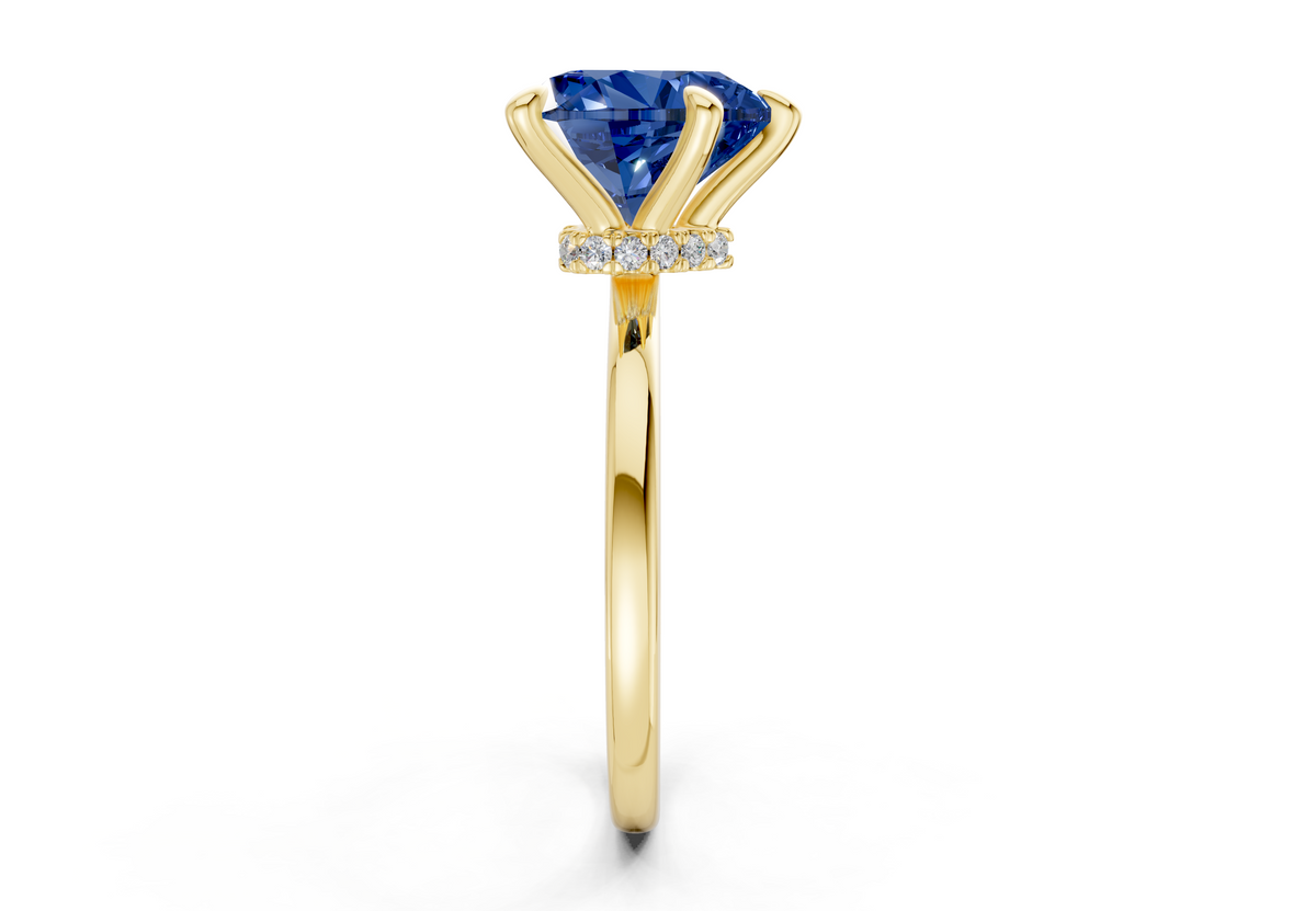 Seraphina Sapphire Gemstone Solitaire Heart Cut 1.8mm Engagement Ring