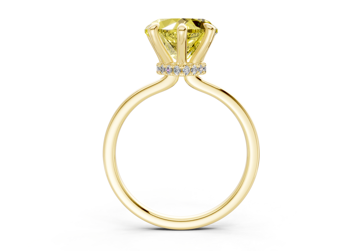 Seraphina Yellow Diamond Solitaire Heart Cut 1.8mm Engagement Ring