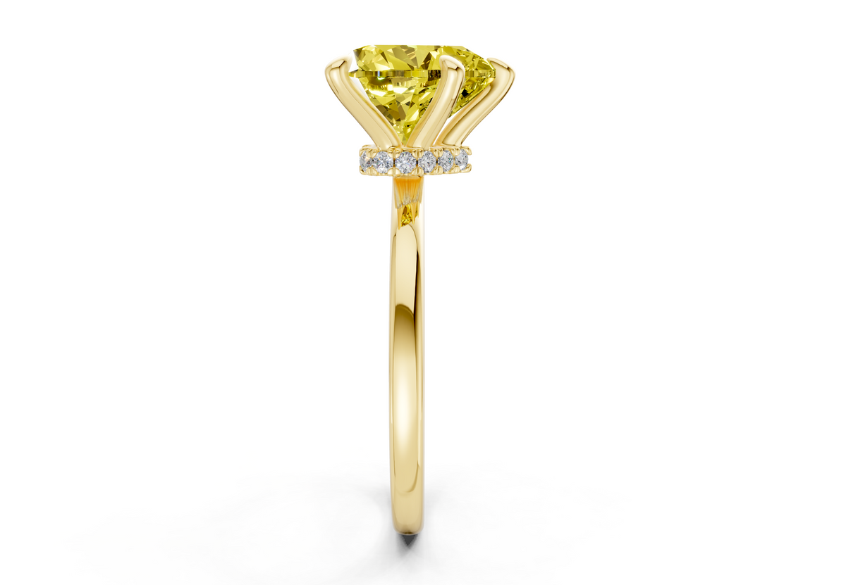 Seraphina Yellow Diamond Solitaire Heart Cut 1.8mm Engagement Ring
