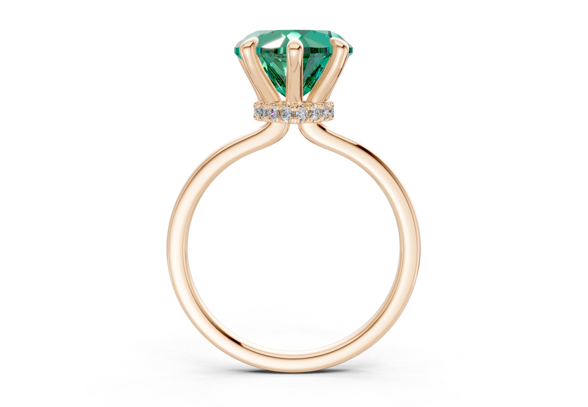 Seraphina Emerald Gemstone Solitaire Heart Cut 1.8mm Engagement Ring