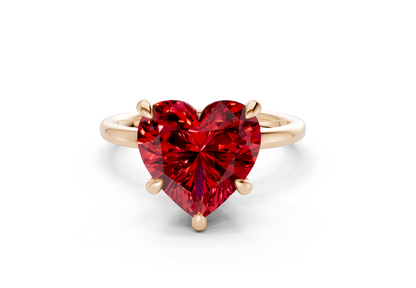 Seraphina Ruby Gemstone Solitaire Heart Cut 1.8mm Engagement Ring