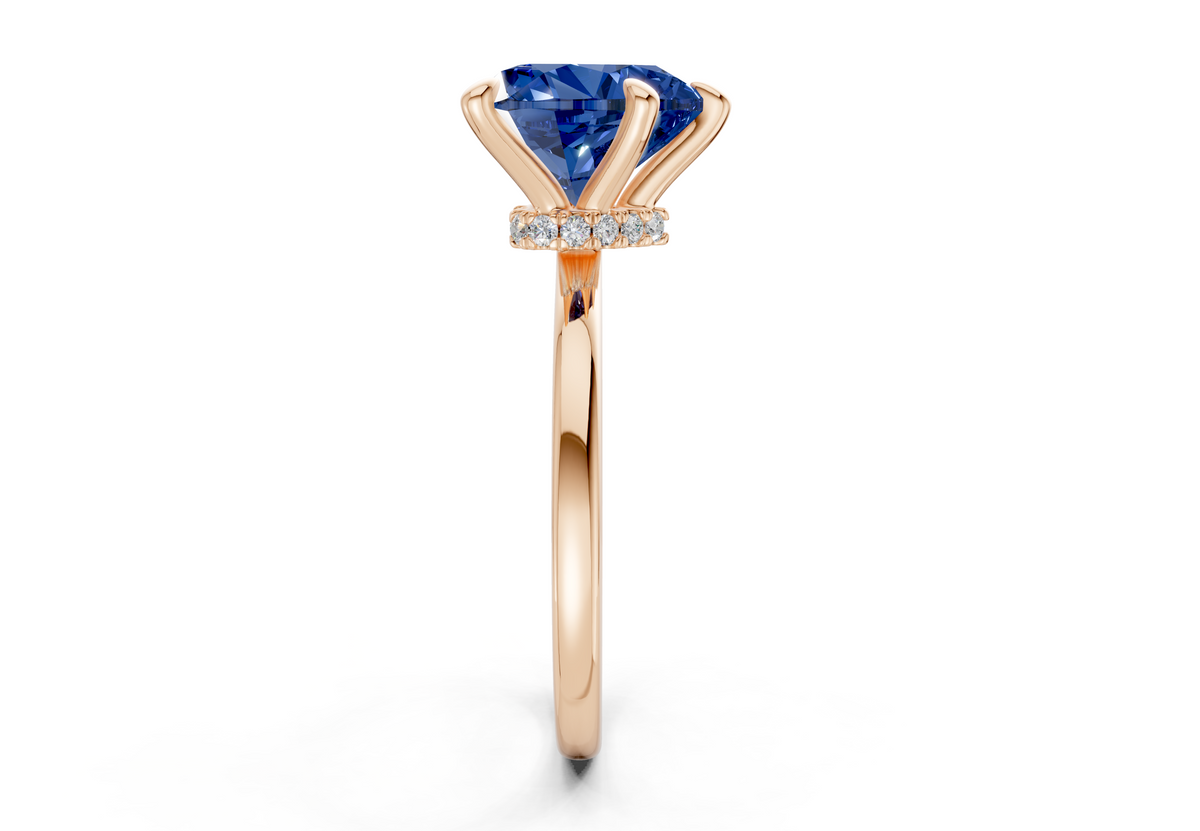 Seraphina Sapphire Gemstone Solitaire Heart Cut 1.8mm Engagement Ring