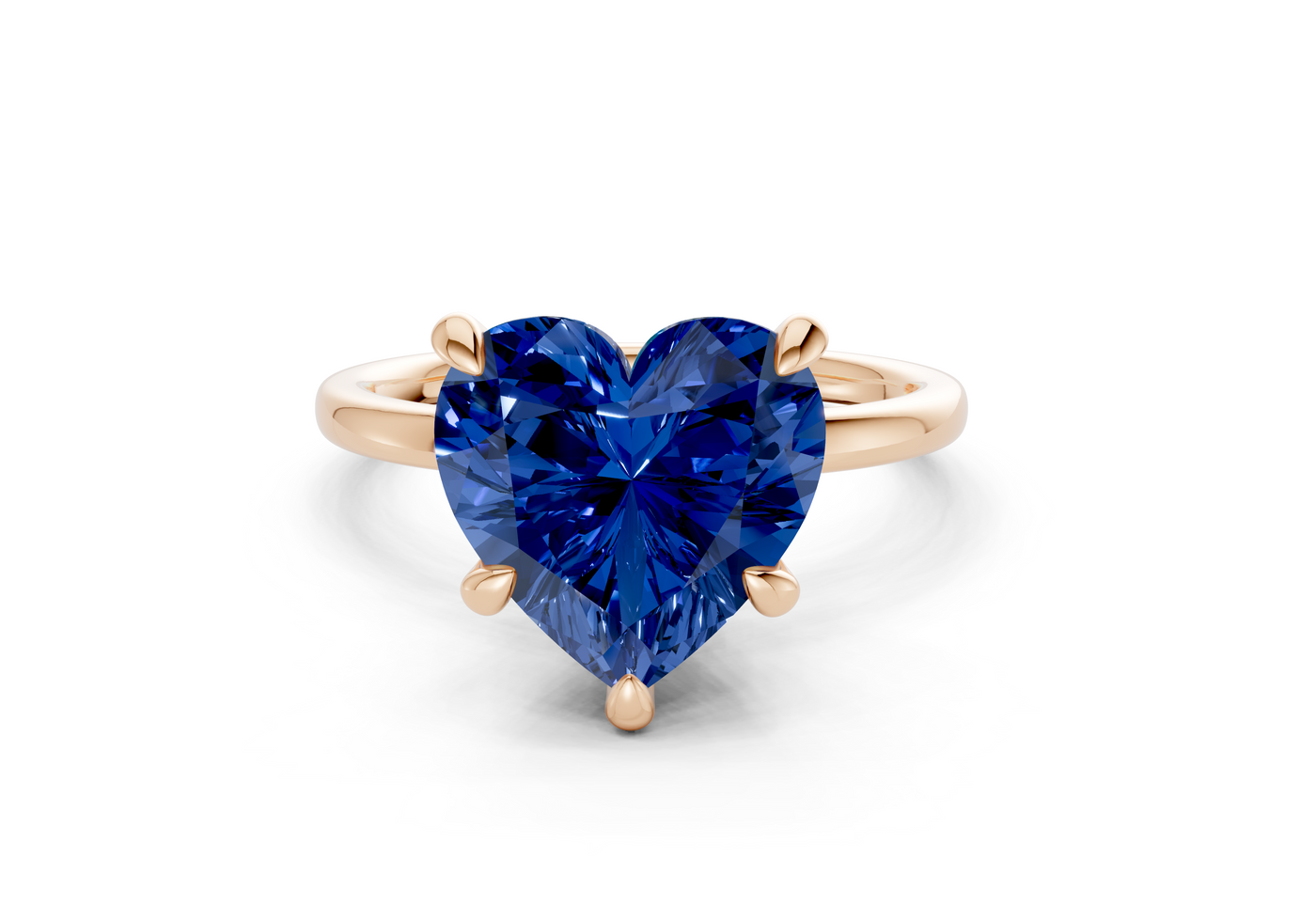 Seraphina Sapphire Gemstone Solitaire Heart Cut 1.8mm Engagement Ring