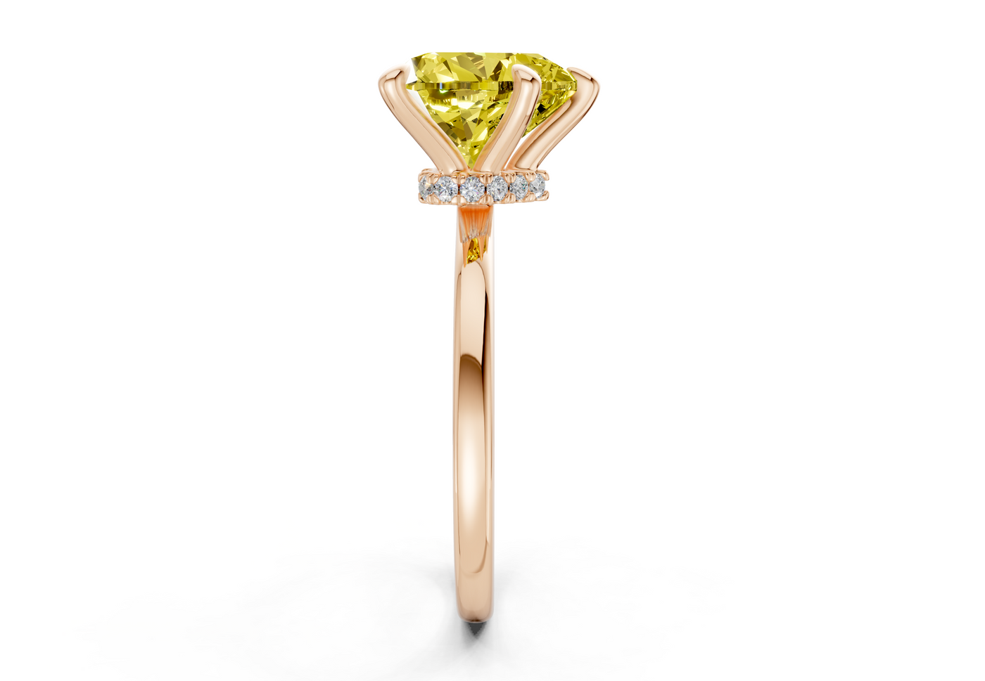 Seraphina Yellow Diamond Solitaire Heart Cut 1.8mm Engagement Ring