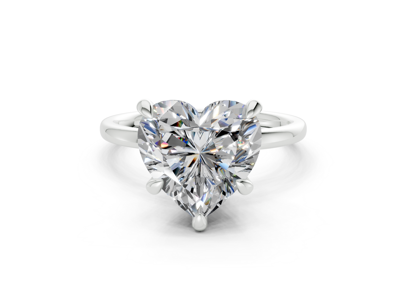 Seraphina Diamond Solitaire Heart Cut 1.8mm Engagement Ring
