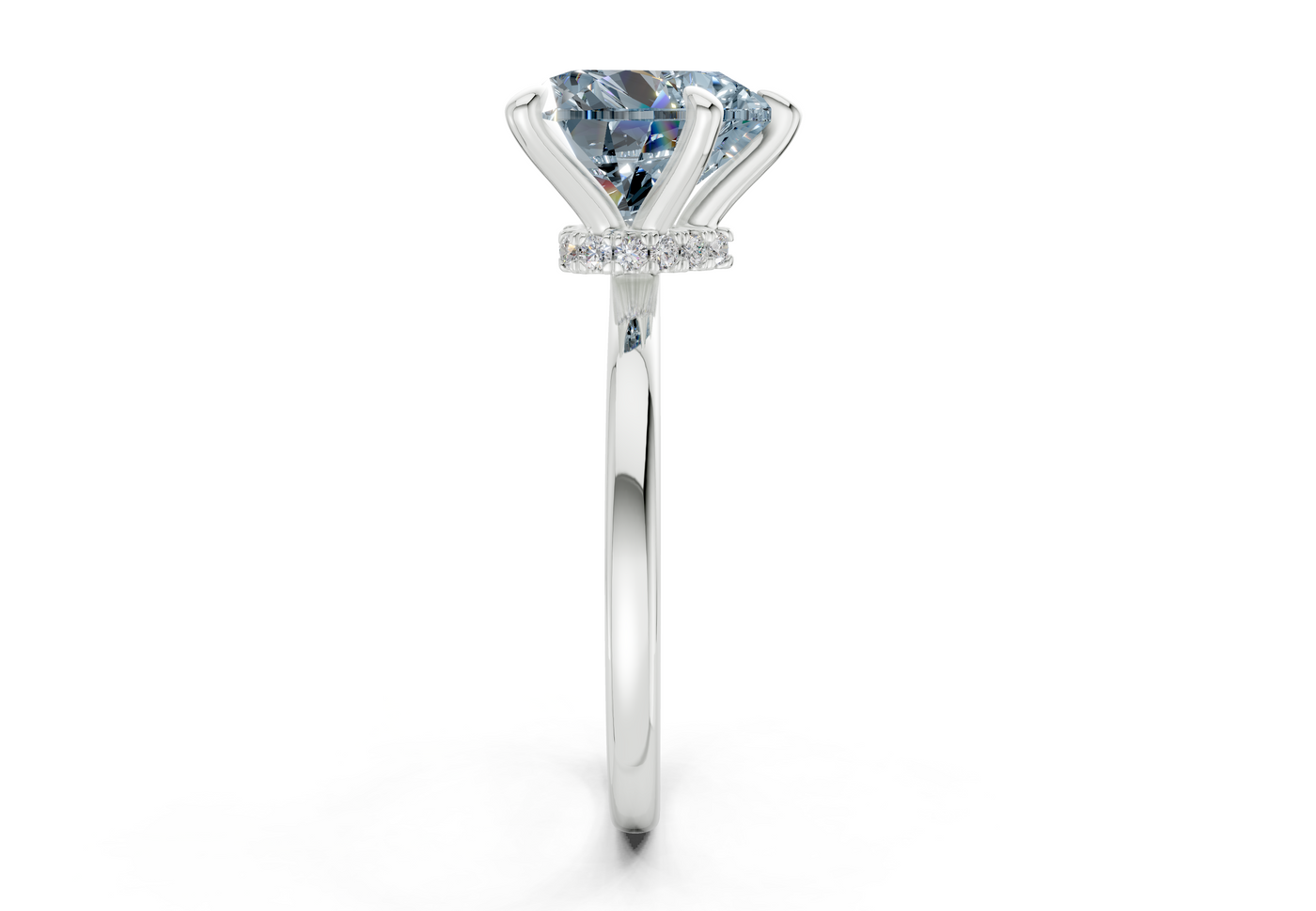 Seraphina Blue Diamond Solitaire Heart Cut 1.8mm Engagement Ring