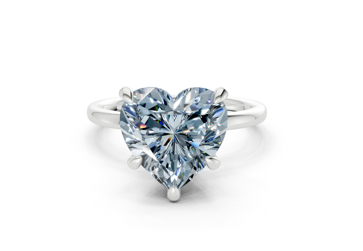 Seraphina Blue Diamond Solitaire Heart Cut 1.8mm Engagement Ring