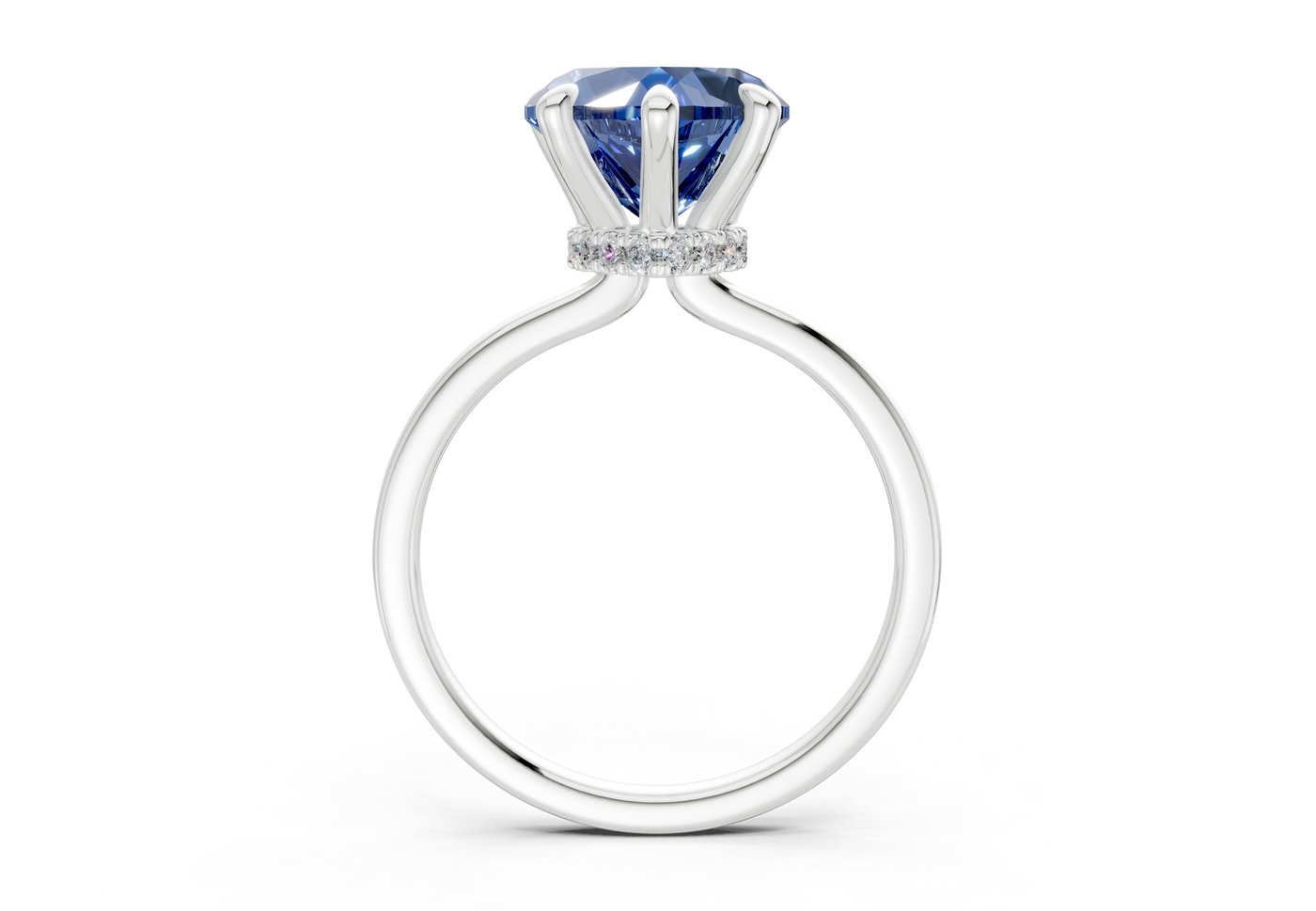 Seraphina Sapphire Gemstone Solitaire Heart Cut 1.8mm Engagement Ring