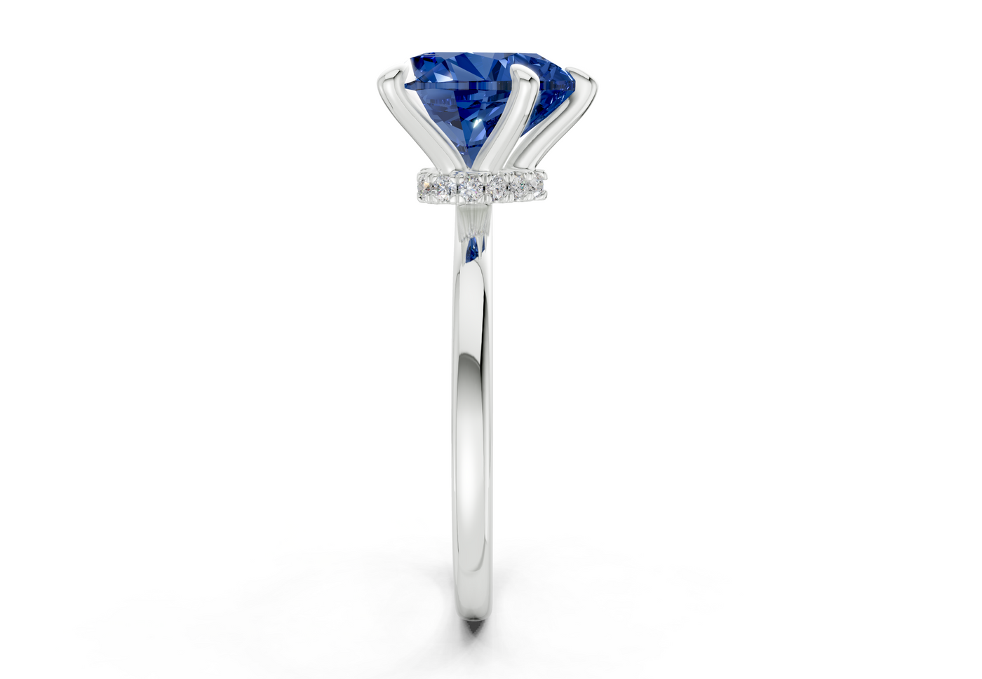 Seraphina Sapphire Gemstone Solitaire Heart Cut 1.8mm Engagement Ring