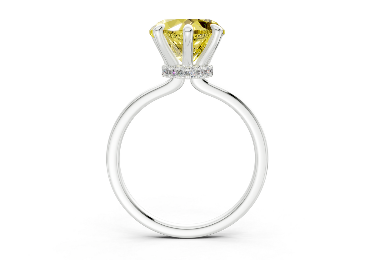 Seraphina Yellow Diamond Solitaire Heart Cut 1.8mm Engagement Ring