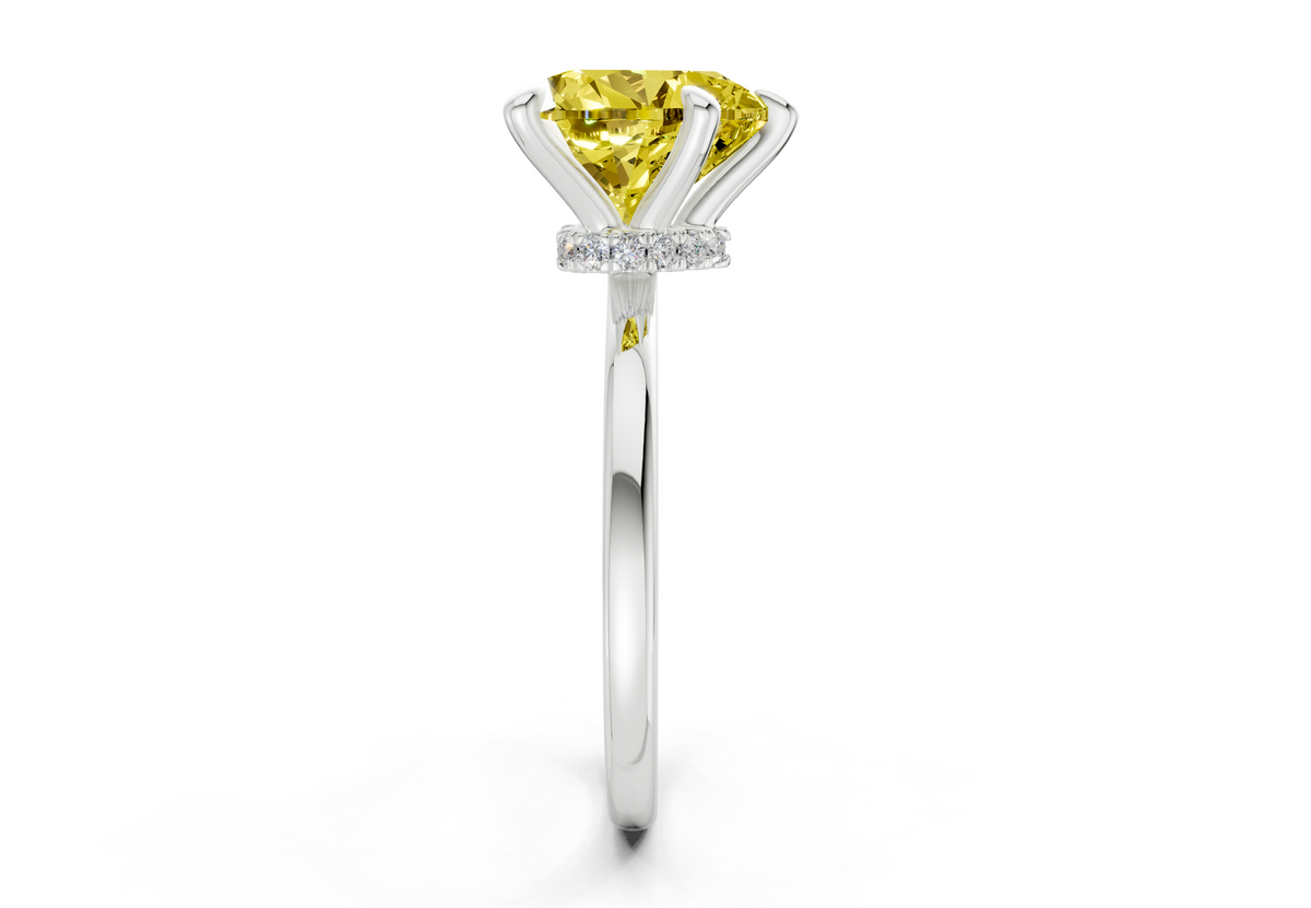 Seraphina Yellow Diamond Solitaire Heart Cut 1.8mm Engagement Ring