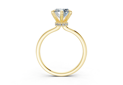 Seraphina Blue Diamond Solitaire Marquise Cut 1.8mm Engagement Ring