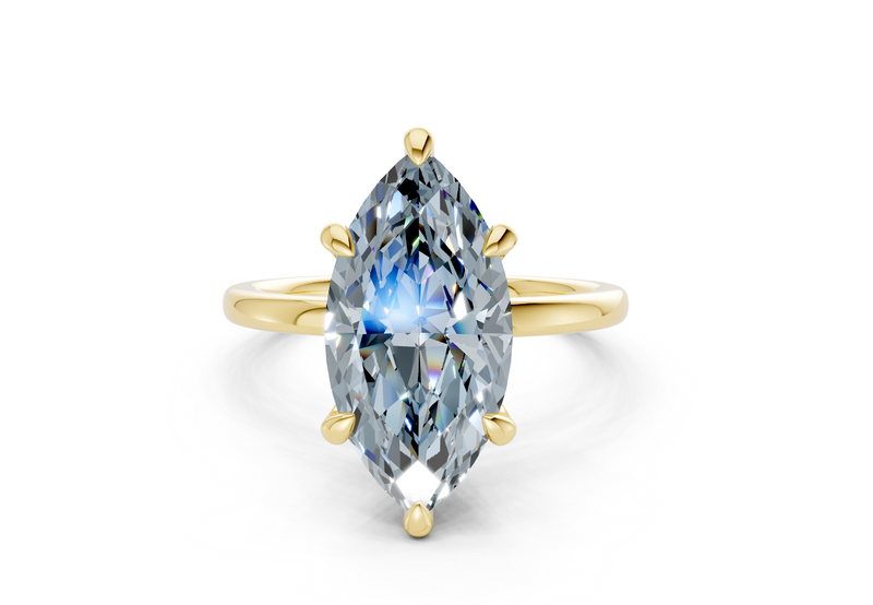 Seraphina Blue Diamond Solitaire Marquise Cut 1.8mm Engagement Ring