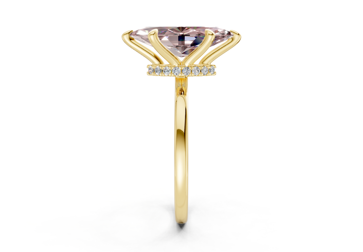 Seraphina Pink Diamond Solitaire Marquise Cut 1.8mm Engagement Ring