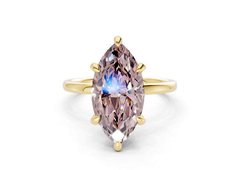 Seraphina Pink Diamond Solitaire Marquise Cut 1.8mm Engagement Ring