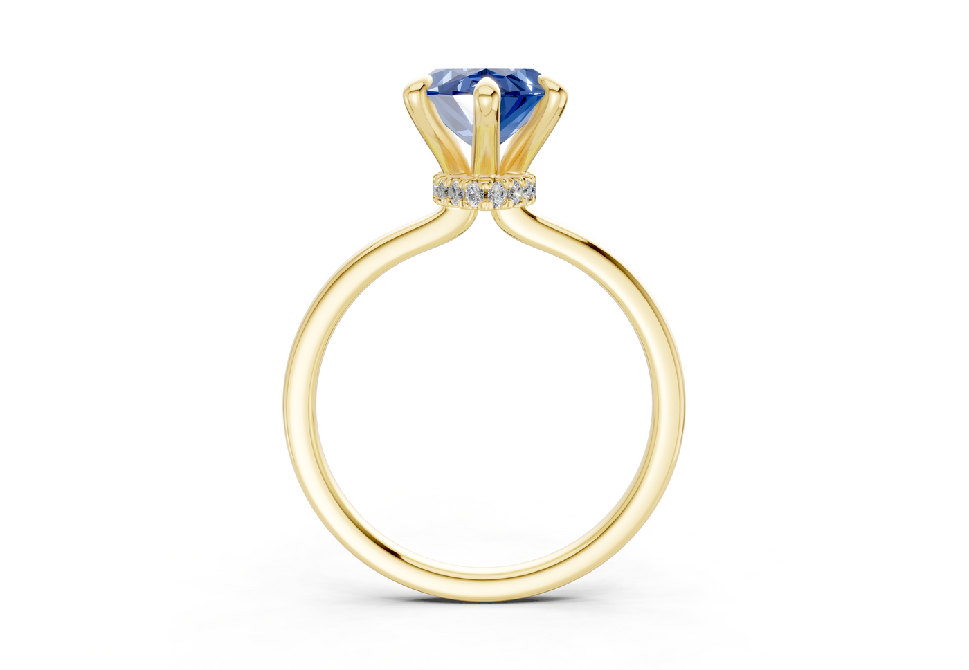 Seraphina Sapphire Gemstone Solitaire Marquise Cut 1.8mm Engagement Ring