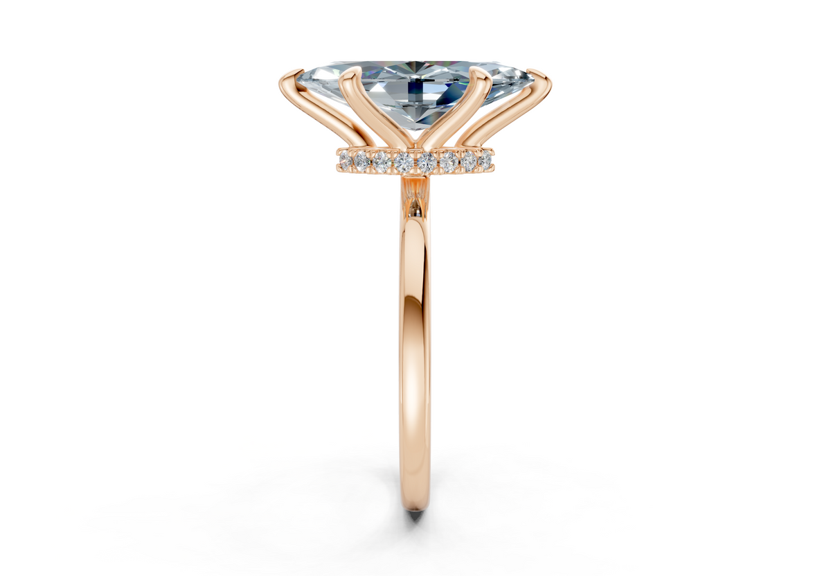 Seraphina Blue Diamond Solitaire Marquise Cut 1.8mm Engagement Ring
