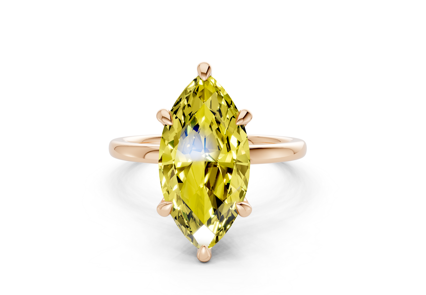 Seraphina Yellow Diamond Solitaire Marquise Cut 1.8mm Engagement Ring