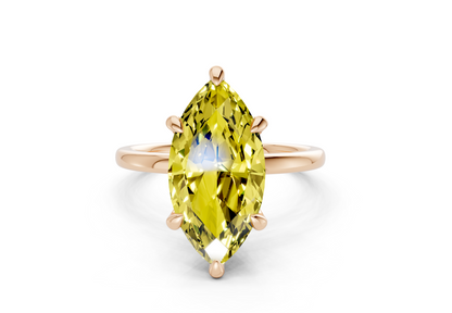 Seraphina Yellow Diamond Solitaire Marquise Cut 1.8mm Engagement Ring