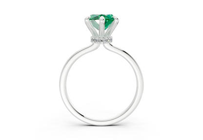 Seraphina Emerald Gemstone Solitaire Marquise Cut 1.8mm Engagement Ring