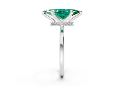 Seraphina Emerald Gemstone Solitaire Marquise Cut 1.8mm Engagement Ring