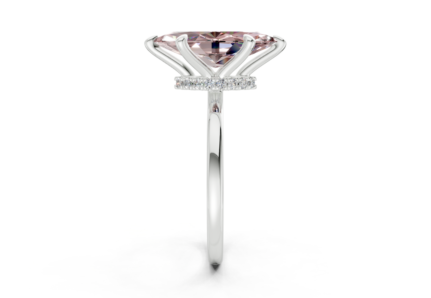 Seraphina Pink Diamond Solitaire Marquise Cut 1.8mm Engagement Ring