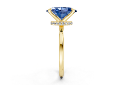 Seraphina Sapphire Gemstone Solitaire Oval Cut 1.8mm Engagement Ring