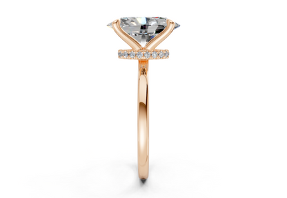 Seraphina Diamond Solitaire Oval Cut 1.8mm Engagement Ring