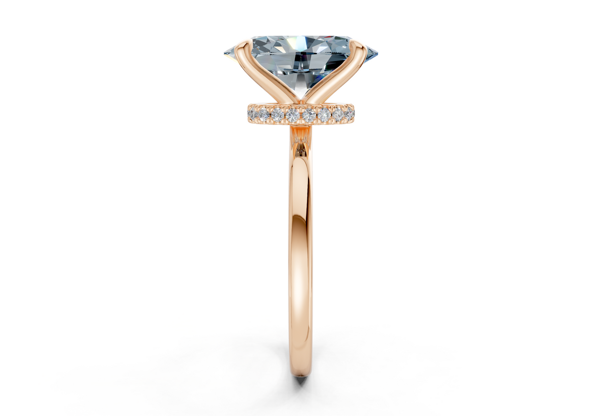 Seraphina Blue Diamond Solitaire Oval Cut 1.8mm Engagement Ring