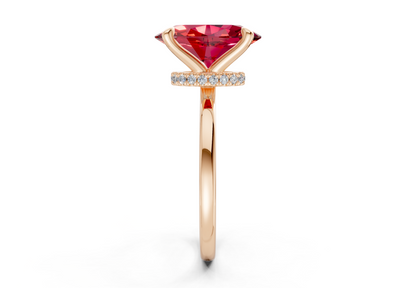 Seraphina Ruby Gemstone Solitaire Oval Cut 1.8mm Engagement Ring
