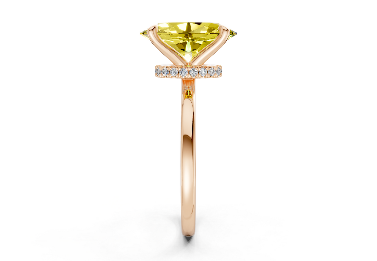 Seraphina Yellow Diamond Solitaire Oval Cut 1.8mm Engagement Ring