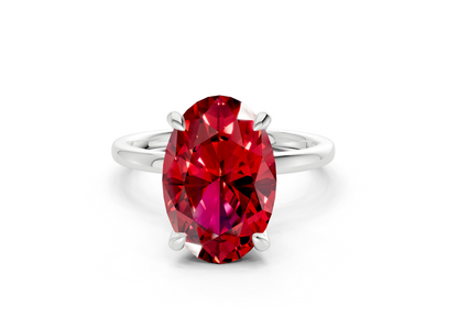 Seraphina Ruby Gemstone Solitaire Oval Cut 1.8mm Engagement Ring