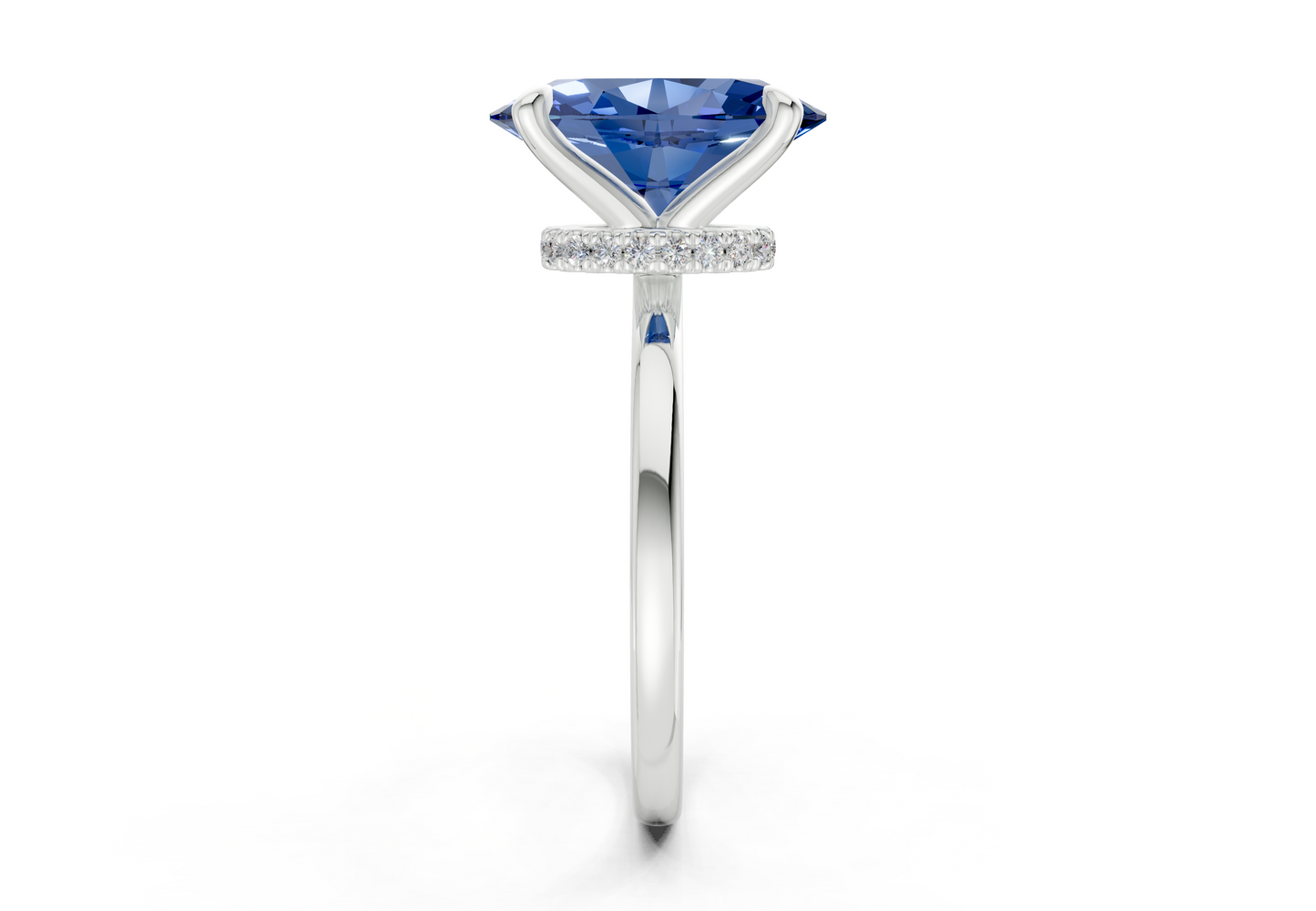 Seraphina Sapphire Gemstone Solitaire Oval Cut 1.8mm Engagement Ring