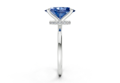 Seraphina Sapphire Gemstone Solitaire Oval Cut 1.8mm Engagement Ring