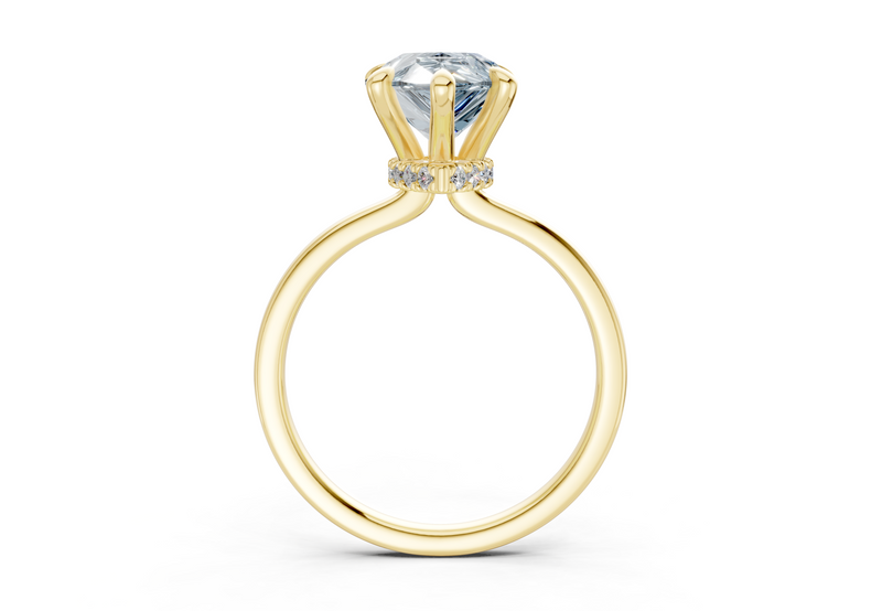 Seraphina Blue Diamond Solitaire Pear Cut 1.8mm Engagement Ring