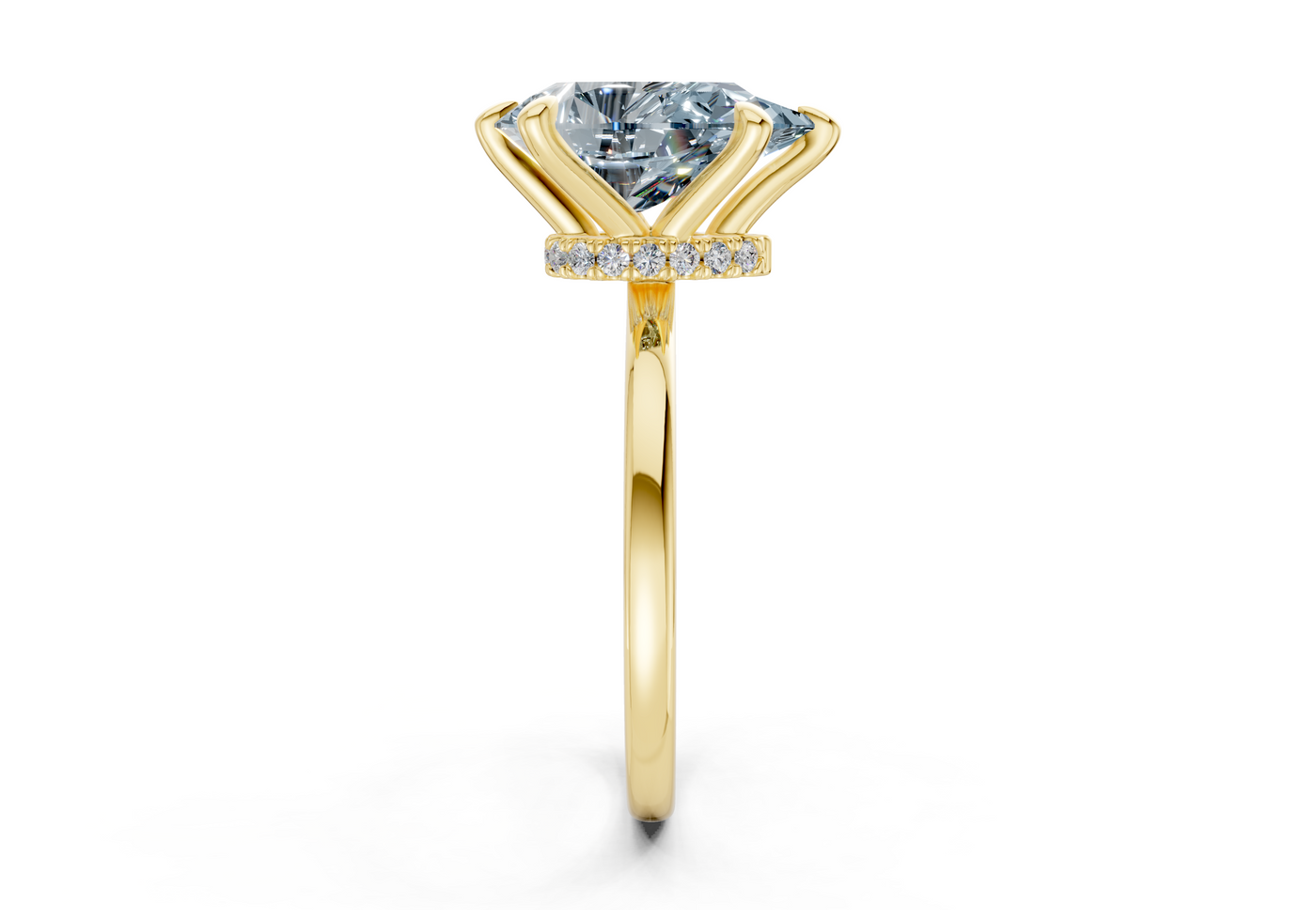 Seraphina Blue Diamond Solitaire Pear Cut 1.8mm Engagement Ring