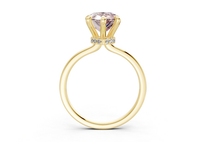 Seraphina Pink Diamond Solitaire Pear Cut 1.8mm Engagement Ring