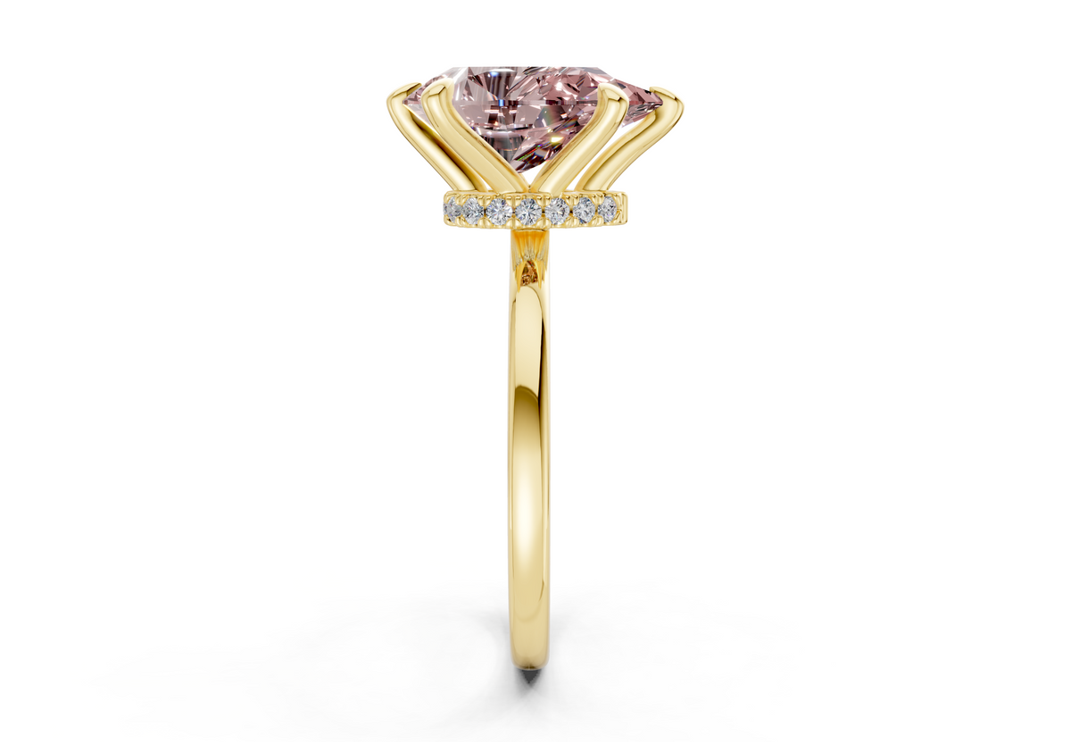Seraphina Pink Diamond Solitaire Pear Cut 1.8mm Engagement Ring