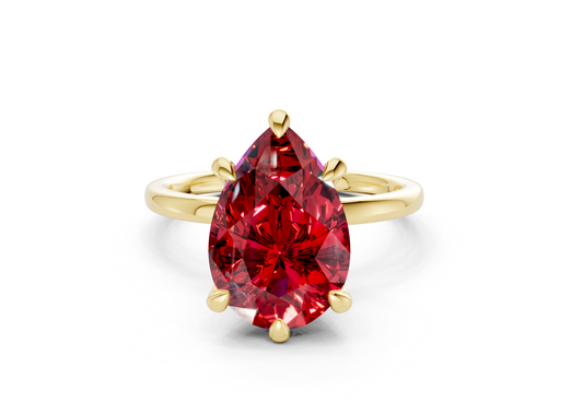 Seraphina Ruby Gemstone Solitaire Pear Cut 1.8mm Engagement Ring