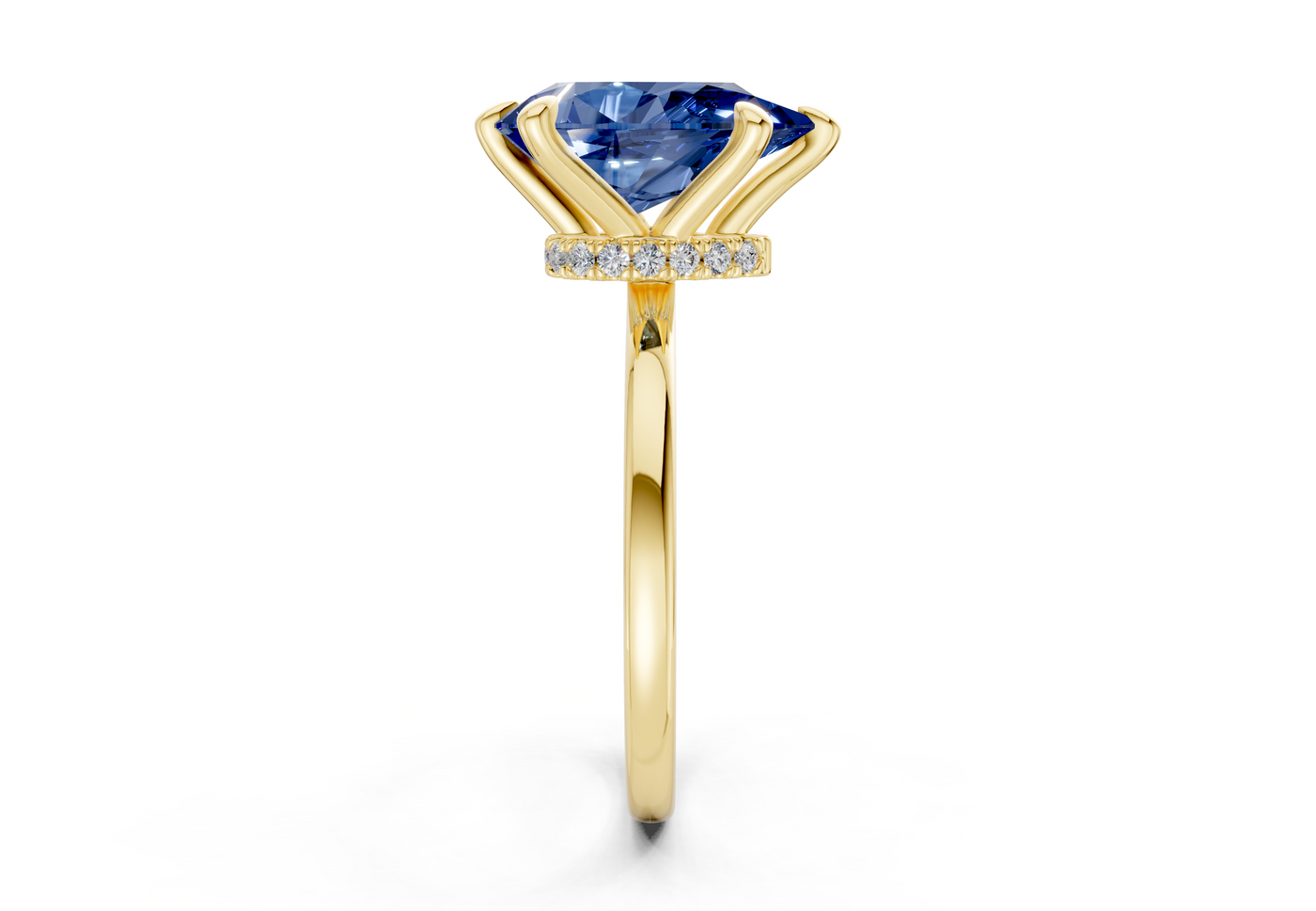 Seraphina Sapphire Gemstone Solitaire Pear Cut 1.8mm Engagement Ring