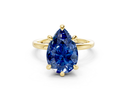 Seraphina Sapphire Gemstone Solitaire Pear Cut 1.8mm Engagement Ring