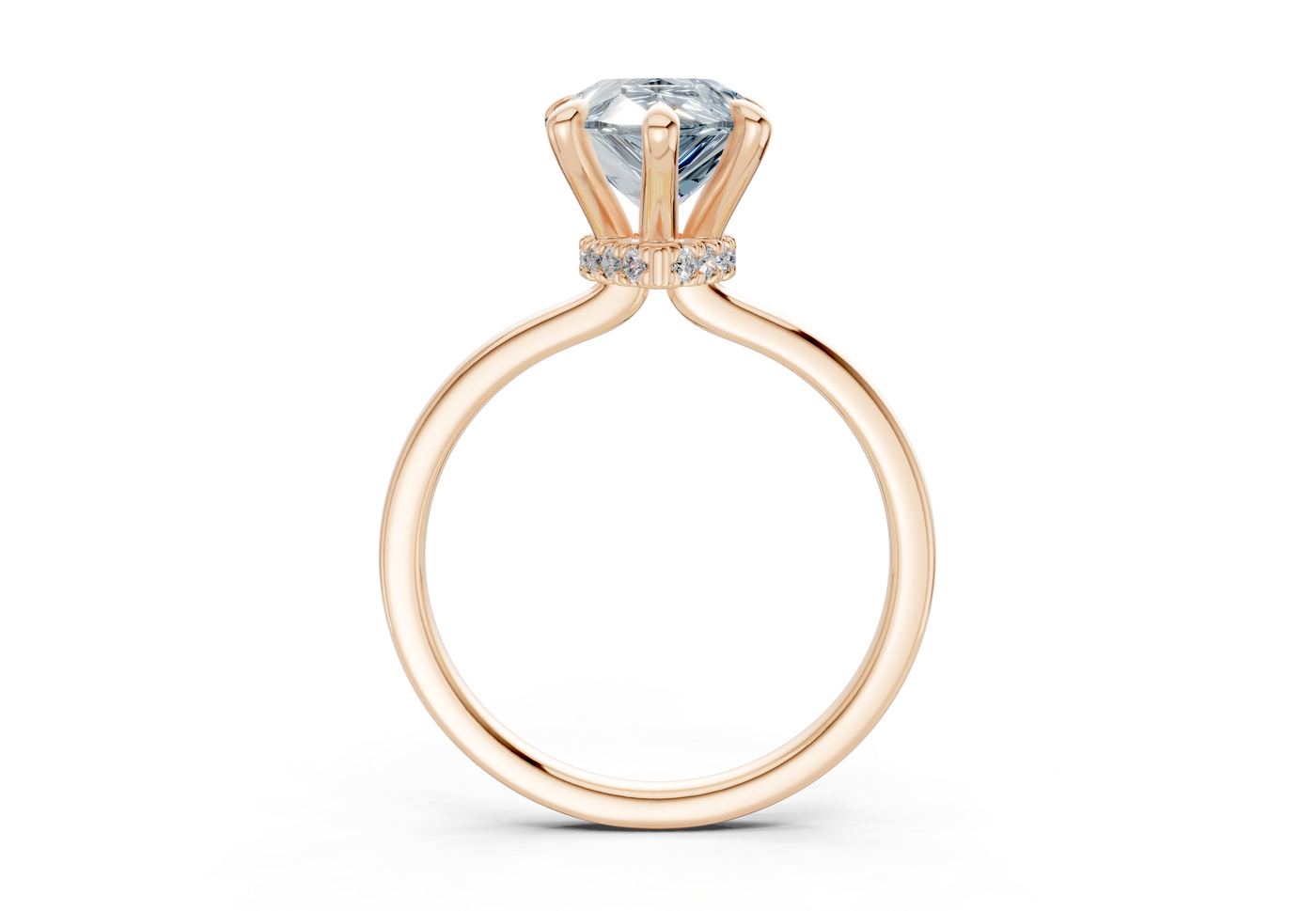 Seraphina Blue Diamond Solitaire Pear Cut 1.8mm Engagement Ring