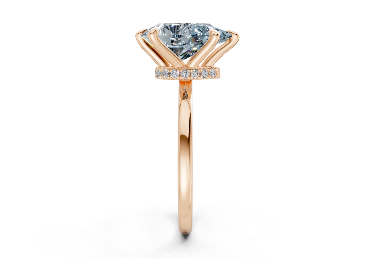 Seraphina Blue Diamond Solitaire Pear Cut 1.8mm Engagement Ring