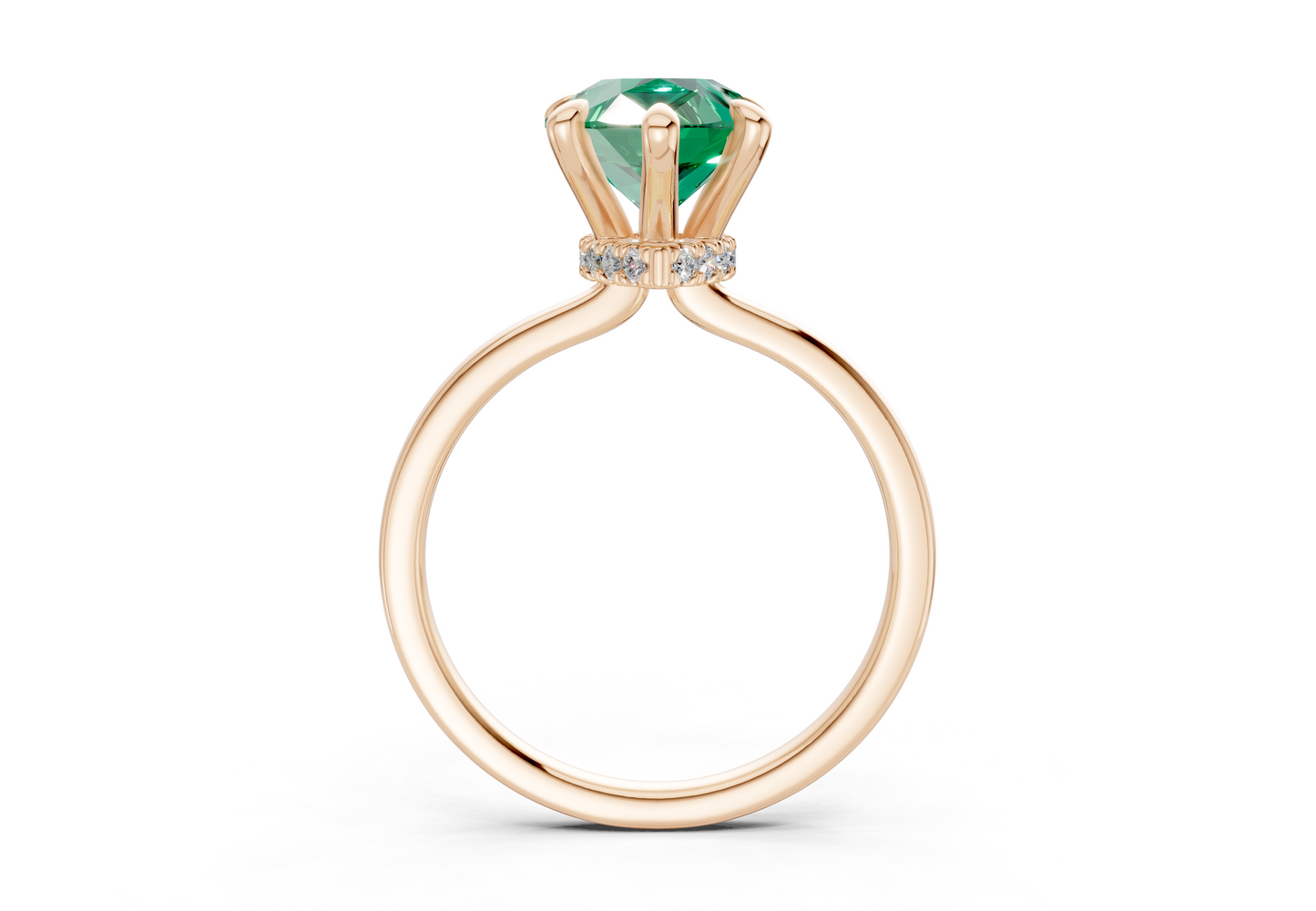 Seraphina Emerald Gemstone Solitaire Pear Cut 1.8mm Engagement Ring