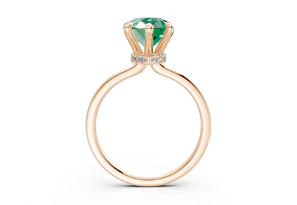 Seraphina Emerald Gemstone Solitaire Pear Cut 1.8mm Engagement Ring