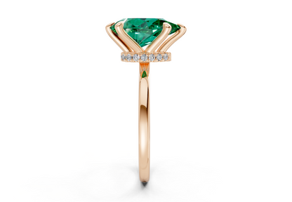 Seraphina Emerald Gemstone Solitaire Pear Cut 1.8mm Engagement Ring